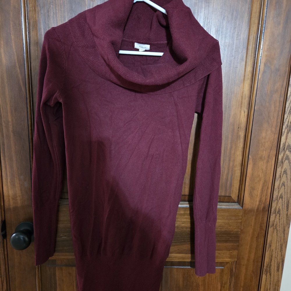 Debut Maroon Cowl Neck Sweater